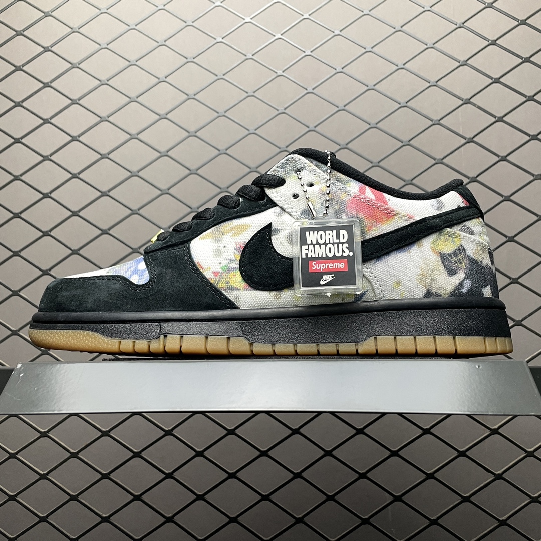 Replica Nike Dunk SB Shoe Supreme x Nike SB Dunk Low Rammellzee FD8778-001 Size 36-47.5