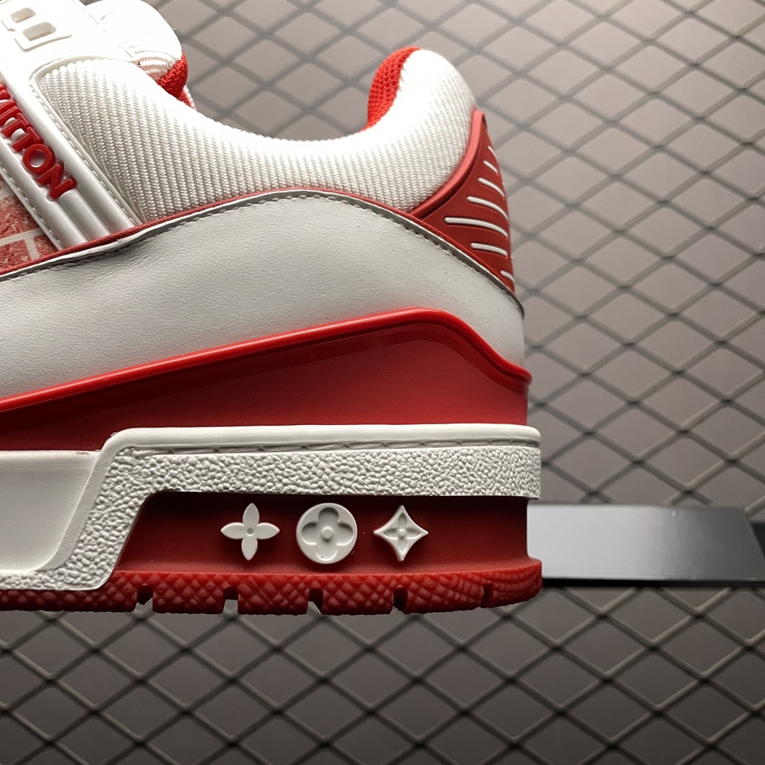 Replica Louis Vuitton Shoe Louis Vuitton LV Trainer Size 38-45 White Red