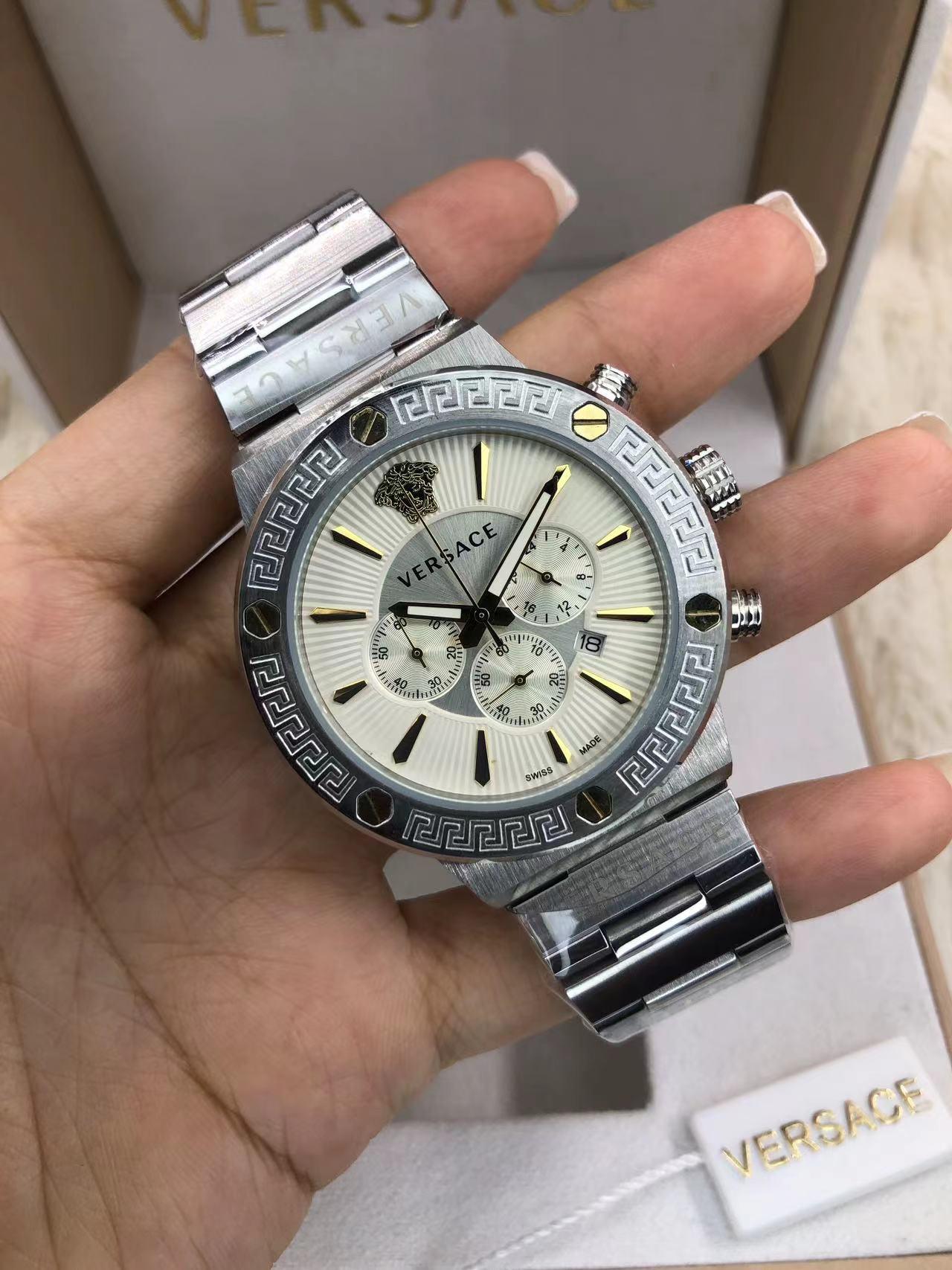 Replica Versace 904l Stainless Steel Quartz Watch 44MM