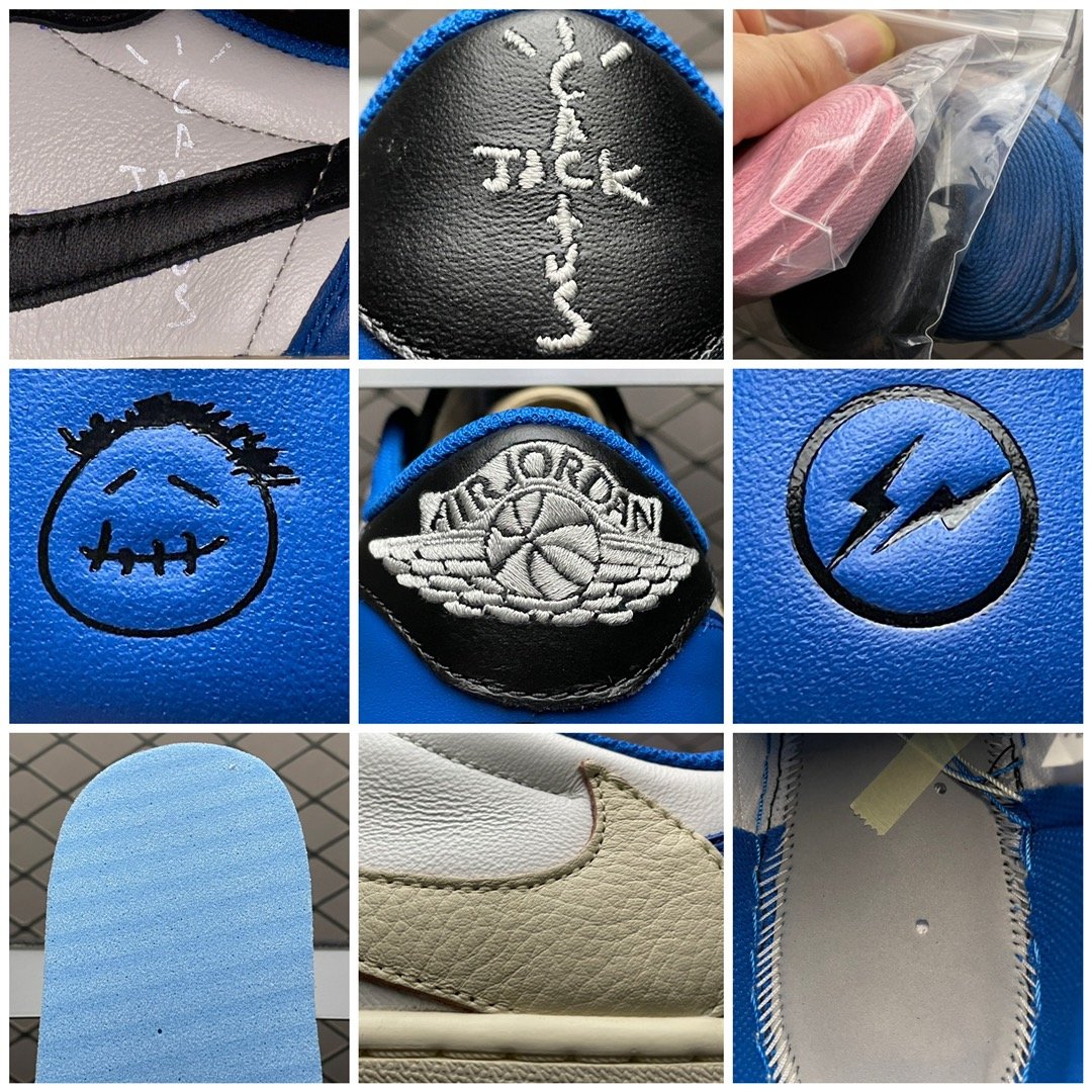 Replica Travis Scott Shoe Fragment x Travis Scott x Air Jordan 1 Military Blue DM7866-14