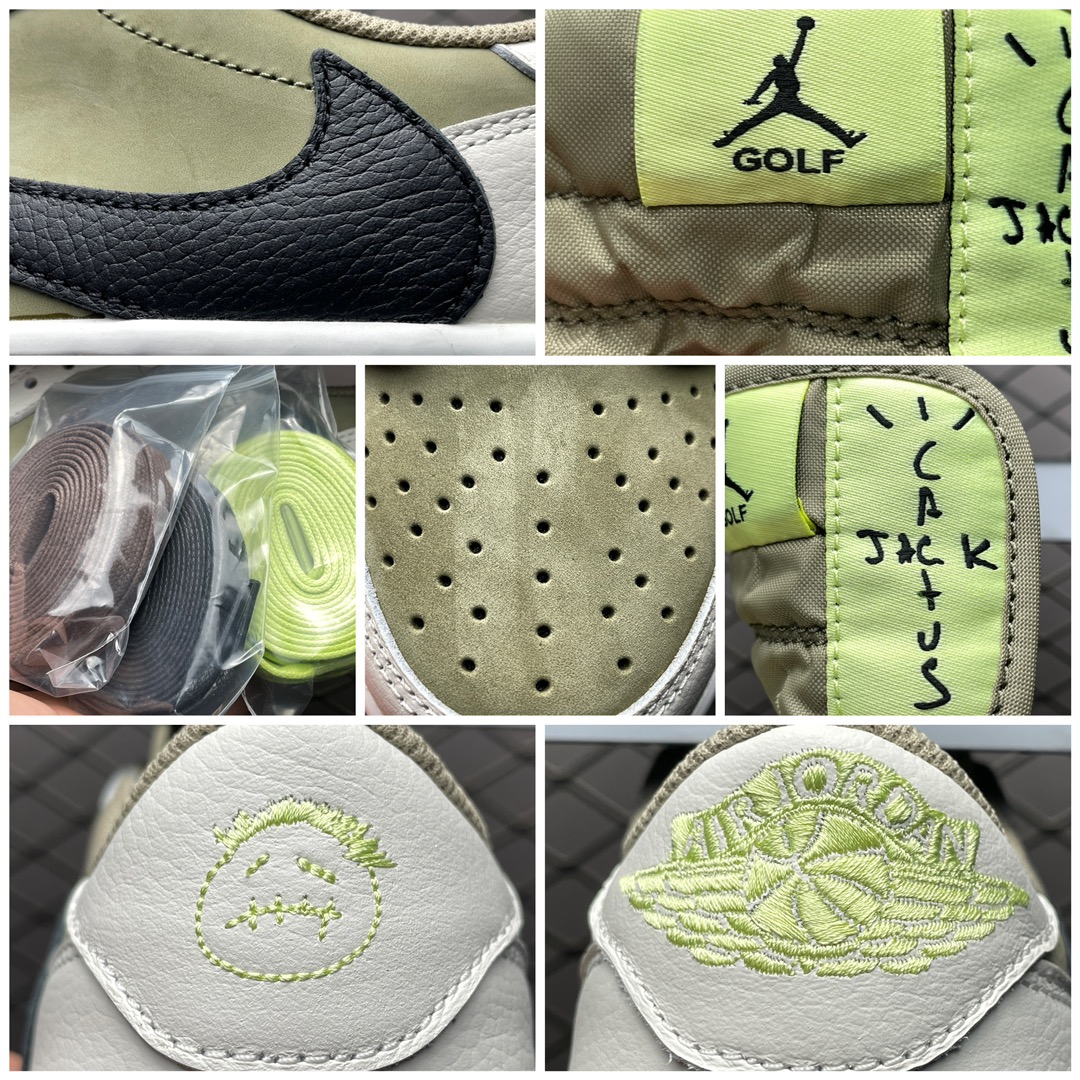 Replica Air Jordan Shoe Travis Scott x Air Jordan 1 Golf AJ1 FZ3124-200 Size 40-47.5