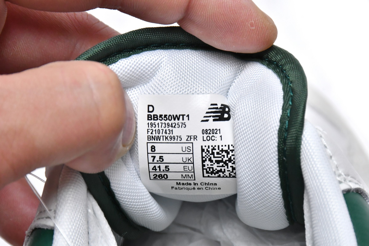 Replica New Balance Shoe BB550WT1 New Balance 550 White Green