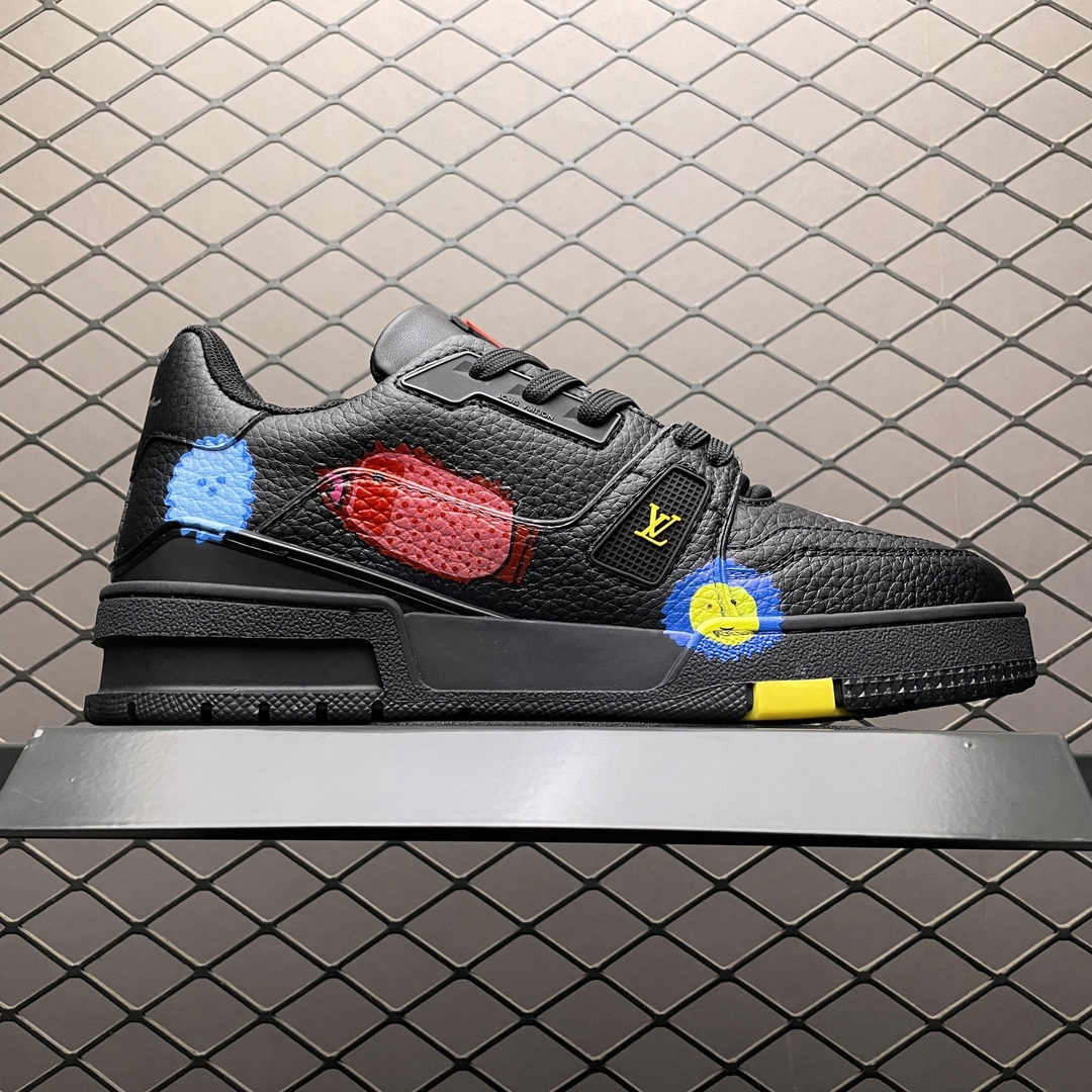 Replica Louis Vuitton Shoe Louis Vuitton LV Trainer Size 35-45 Black