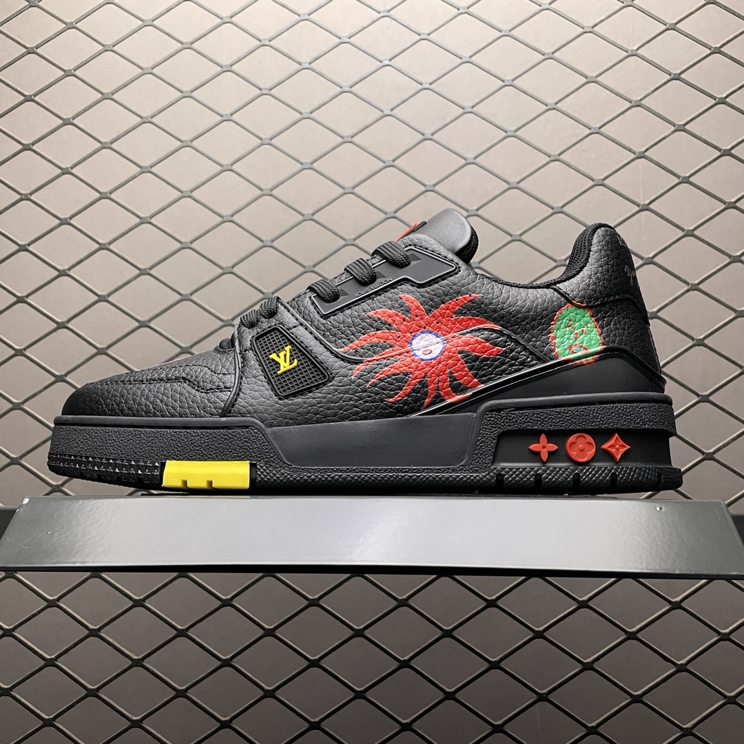 Replica Louis Vuitton Shoe Louis Vuitton LV Trainer Size 35-45 Black