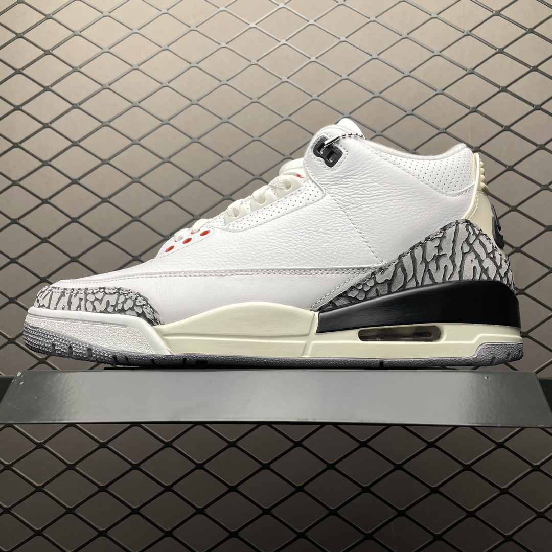 Replica Air Jordan Shoe Air Jordan 3White Cement ReimaginedAJ3 DN3707-100 size 40-47.5