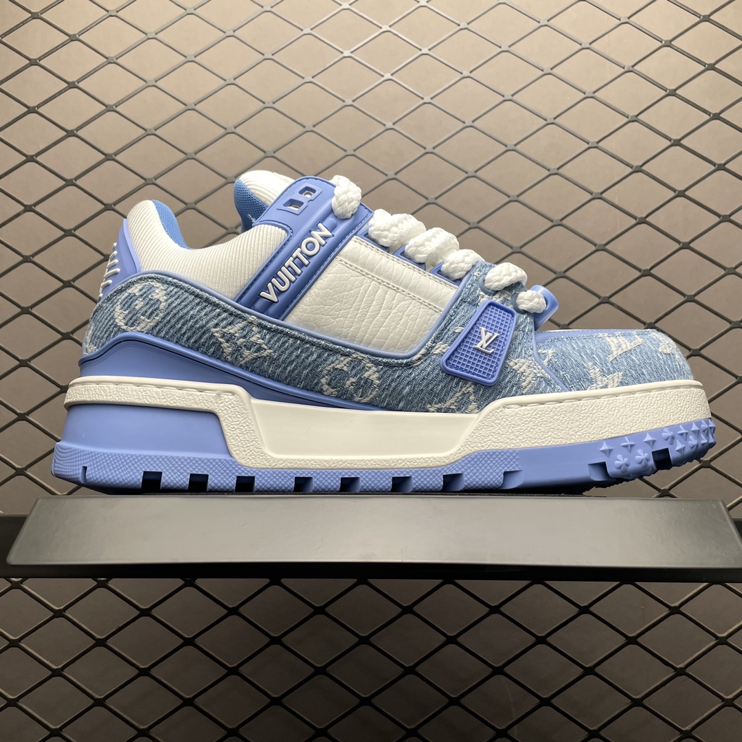 Replica Louis Vuitton Shoe Louis Vuitton LV Trainer Maxi  Size 35-46 blue