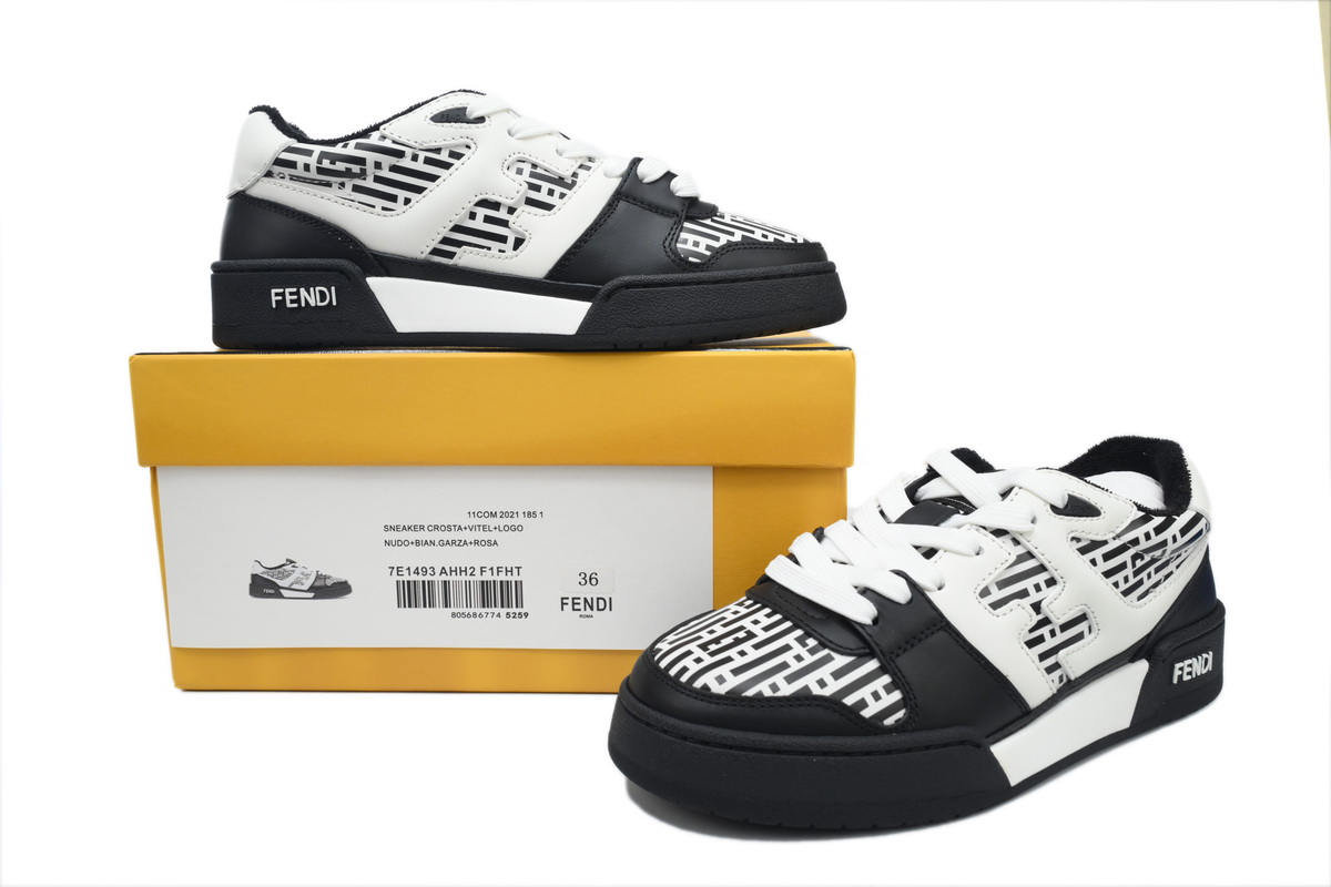 Replica Fendi Shoe Fendi Match Black and White