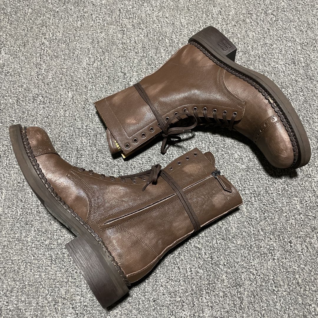 Replica MiuMiu Shoe MiuMiu FW24 New Arrival Brown