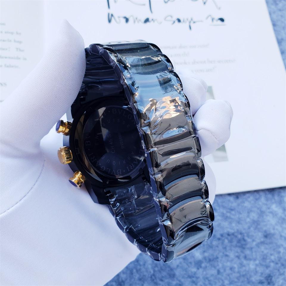Replica BVLGARI 904l Stainless Steel Quartz Watch 45MM