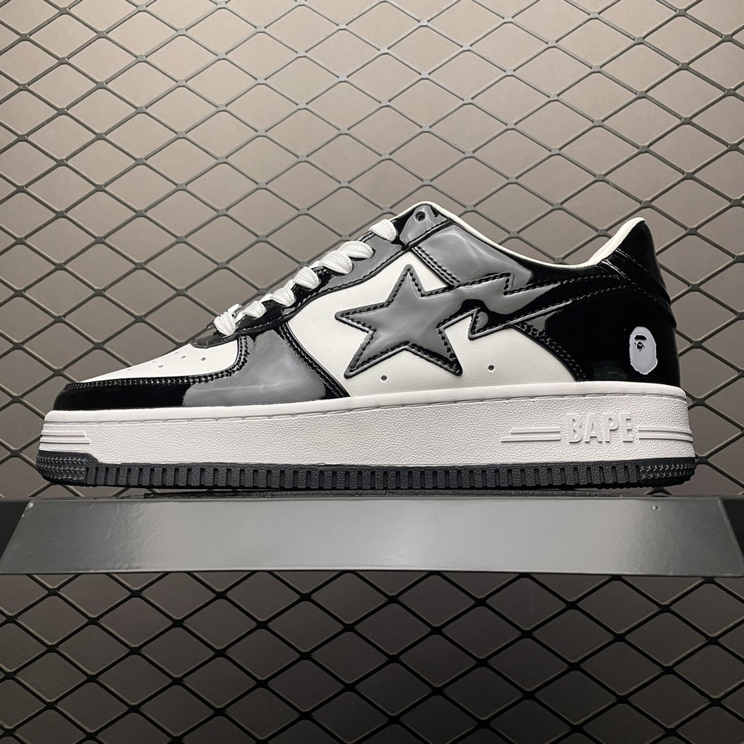 Replica Bape Shoe Bape Sta To Low Black White Size 40-4547IFOU3