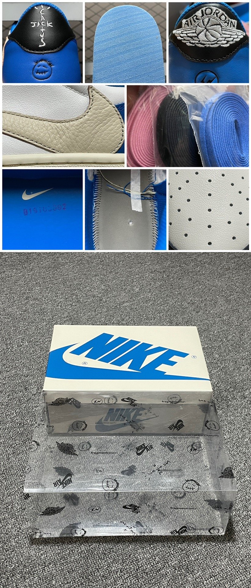 Replica Travis Scott Shoe Travis Scott x Air Jordan 1 Military Blue DM7866-140 40-47