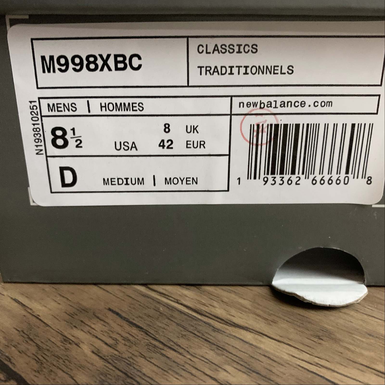Replica New Balance Shoe New Balance NB998 M998XBC  39.5 40 40.5 41.5 42 42.5 43 44