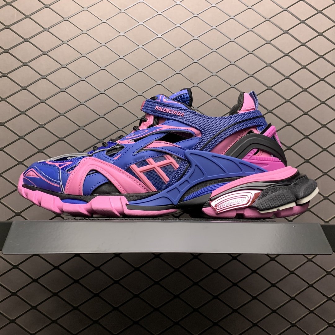 Replica Balenciaga Shoe Balenciaga Track 4.0 Blue Pink 35-46