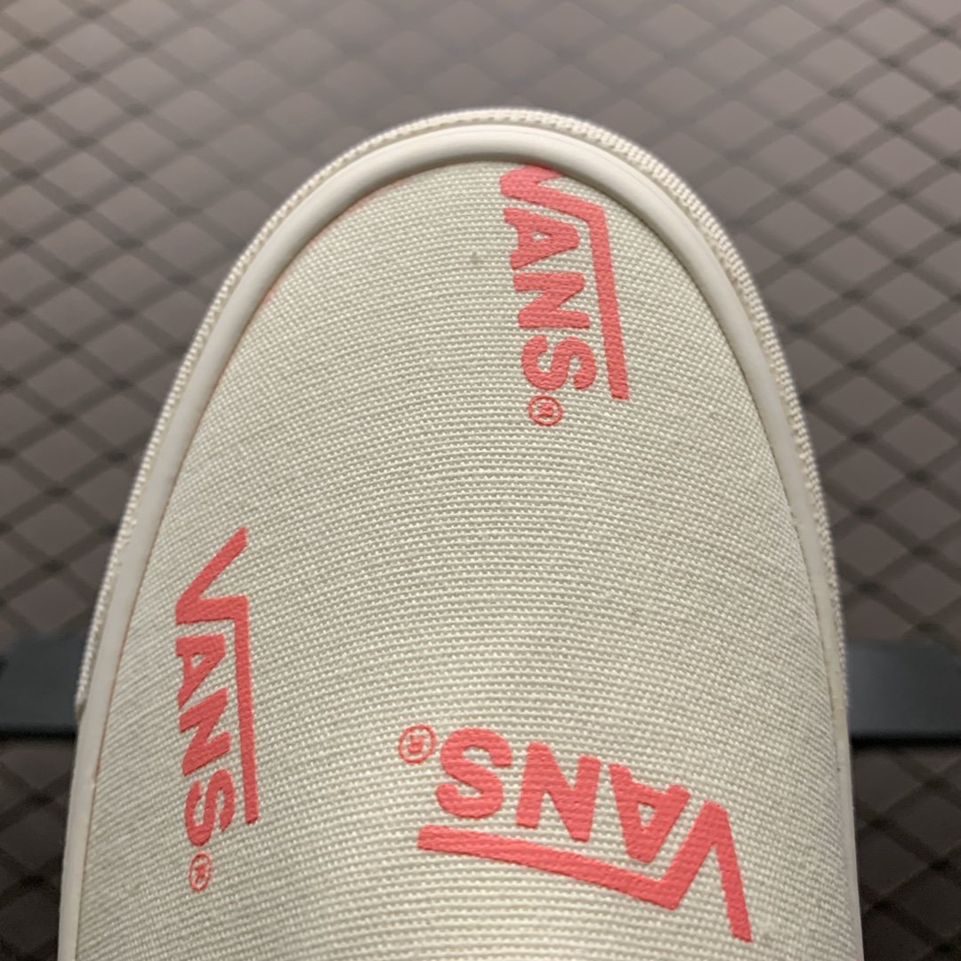 Replica Vans Shoe Vans Slip-On White Pink Logo Size 35-44