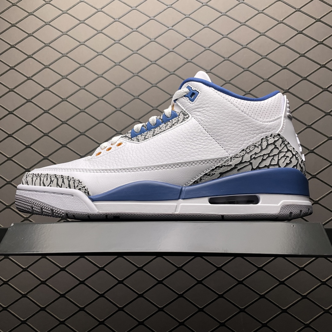 Replica Air Jordan Shoe Air Jordan 3White and True BlueCT8532-148 Size 40-47.5