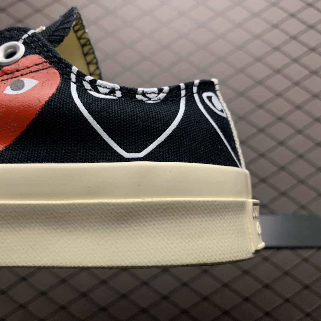 Replica Converse Shoe CDG x Converse CDG PLAY LOW BLACK 35-44
