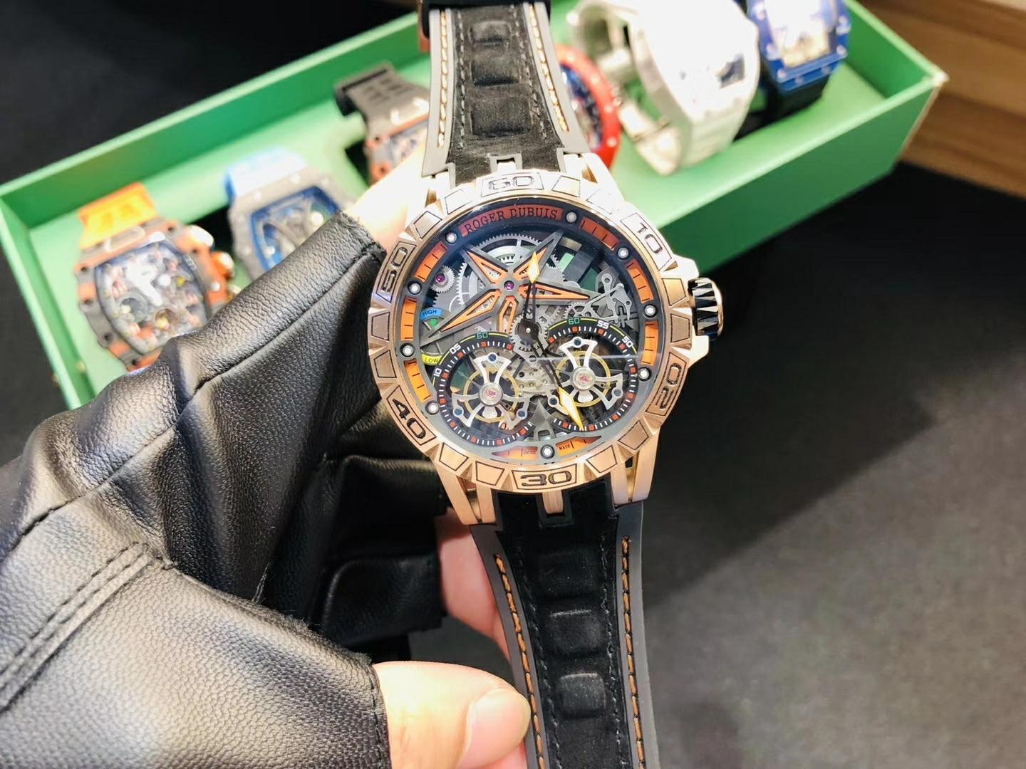 Replica Roger Dubuis 904l Stainless Steel Automatic Machine Watch 46MM