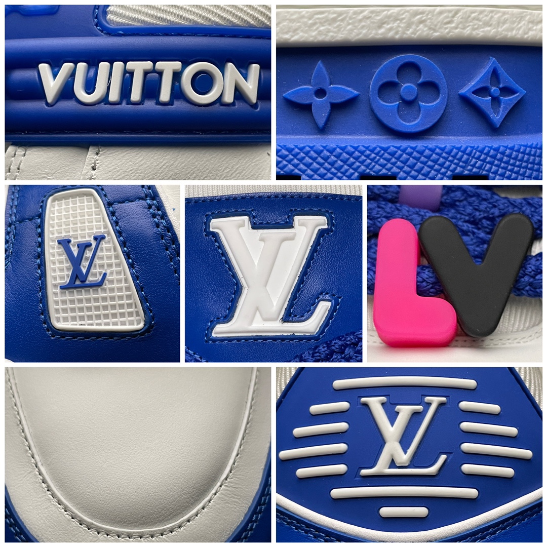 Replica Louis Vuitton Shoe Louis Vuitton LV Trainer Maxi Size 38-45 Blue White