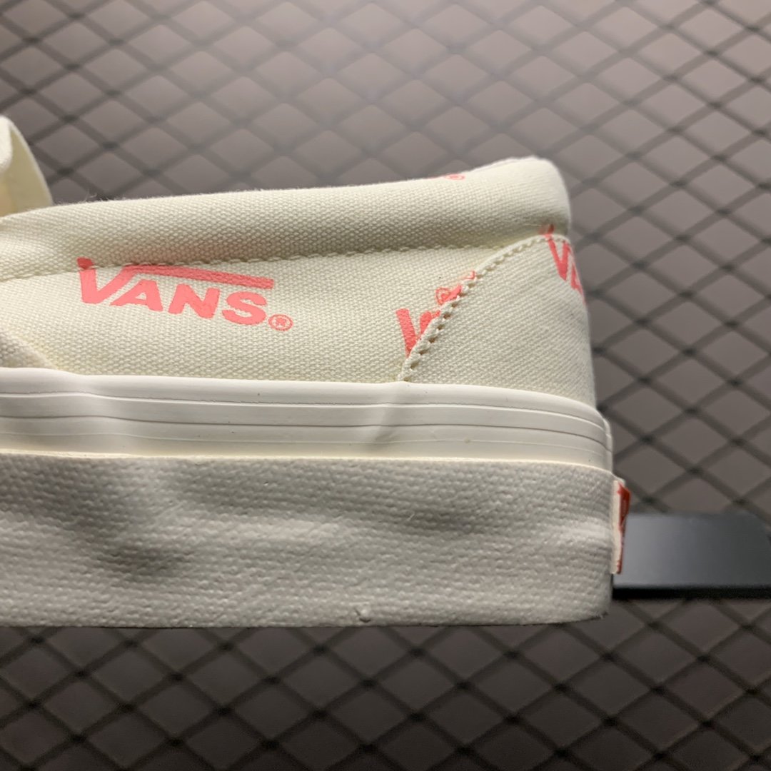 Replica Vans Shoe Vans Slip-On White Pink Logo Size 35-44