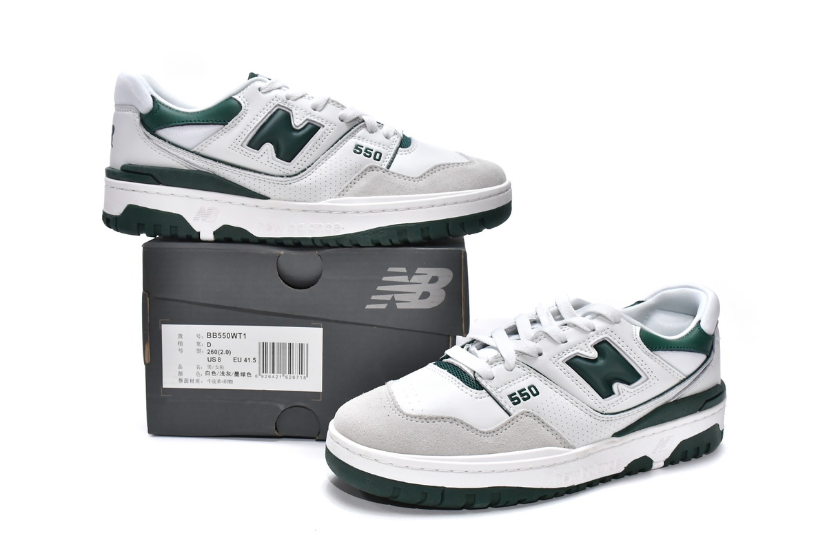 Replica New Balance Shoe BB550WT1 New Balance 550 White Green
