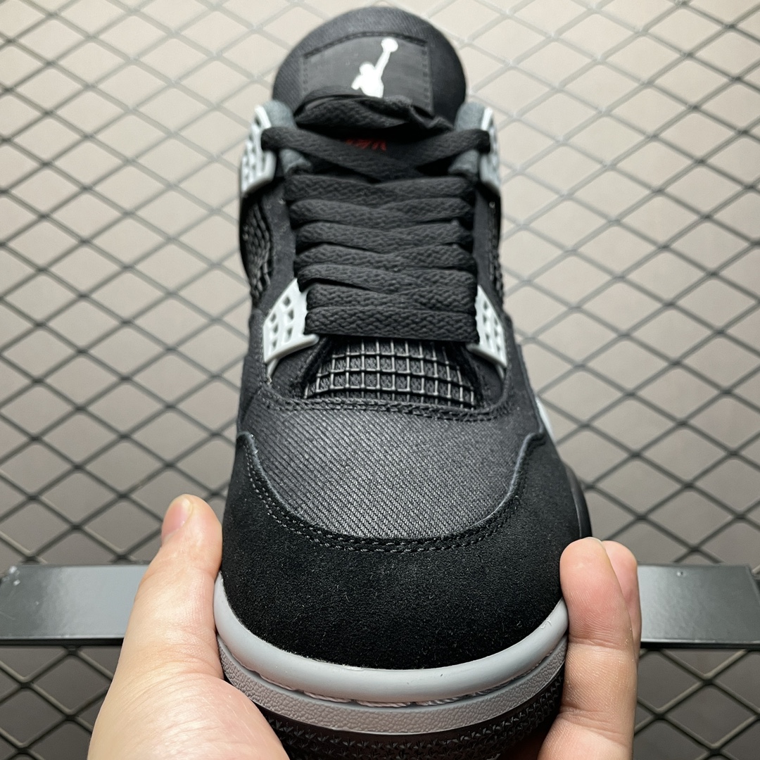Replica Air Jordan Shoe Air Jordan 4 Retro Black Canvas AJ4 DH7138-006 size 40-47.5