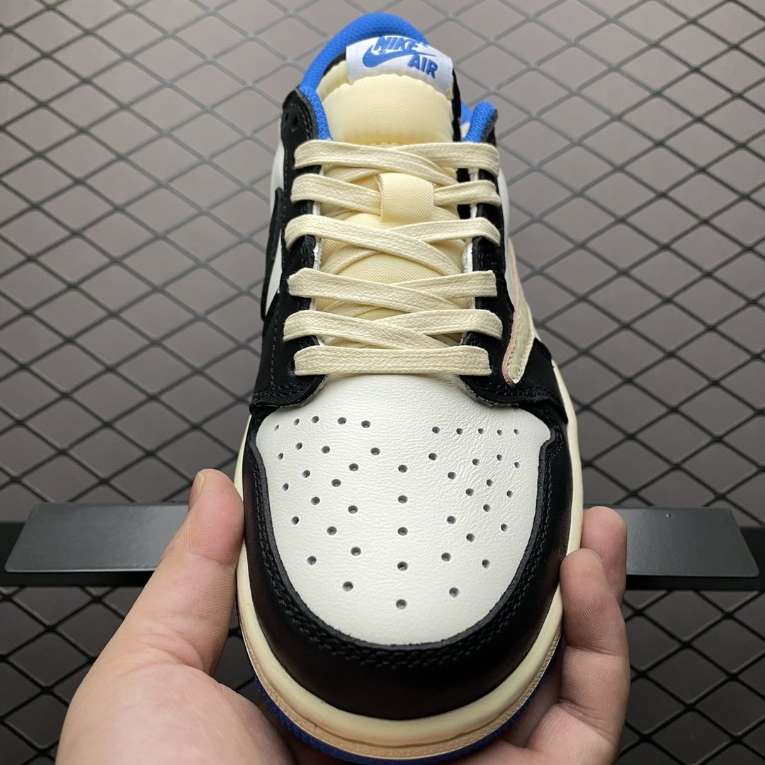 Replica Travis Scott Shoe Fragment x Travis Scott x Air Jordan 1Military BlueAJ1 DM78