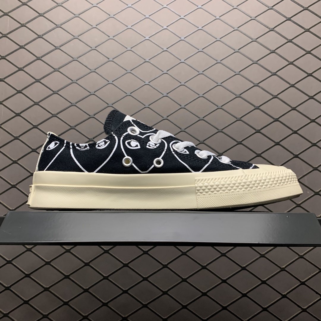 Replica Converse Shoe CDG x Converse CDG PLAY LOW BLACK 35-44