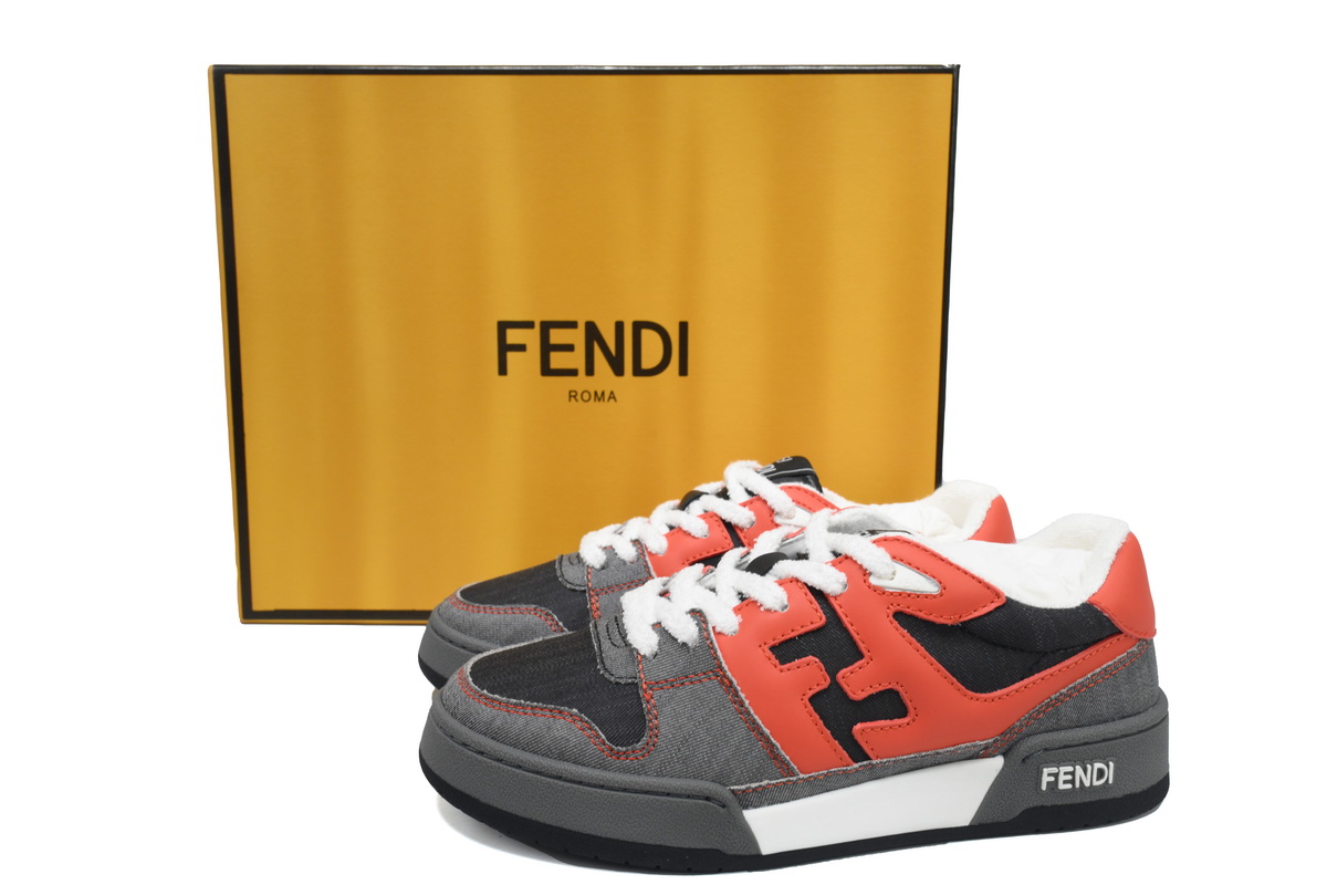 Replica Fendi Shoe  Fendi Match Grey Red