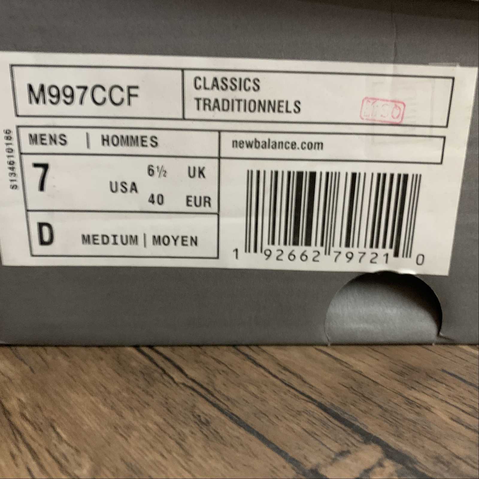 Replica New Balance Shoe New Balance NB997 M997CCF 40 40.5 41.5 42 42.5 43 44