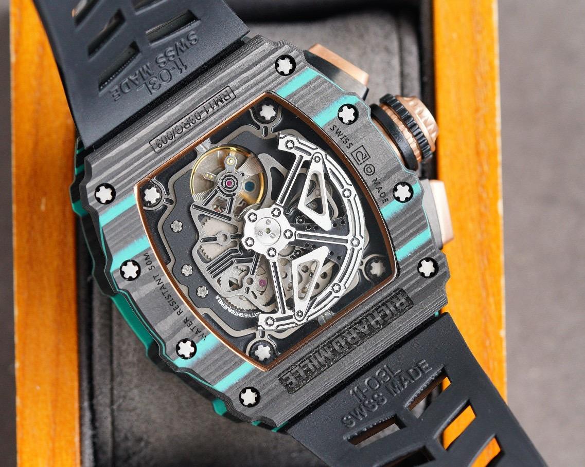 Replica Richard Mille Carbon Fiber Automatic Machine Watch 42MM