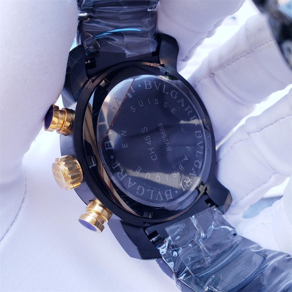 Replica BVLGARI 904l Stainless Steel Quartz Watch 45MM