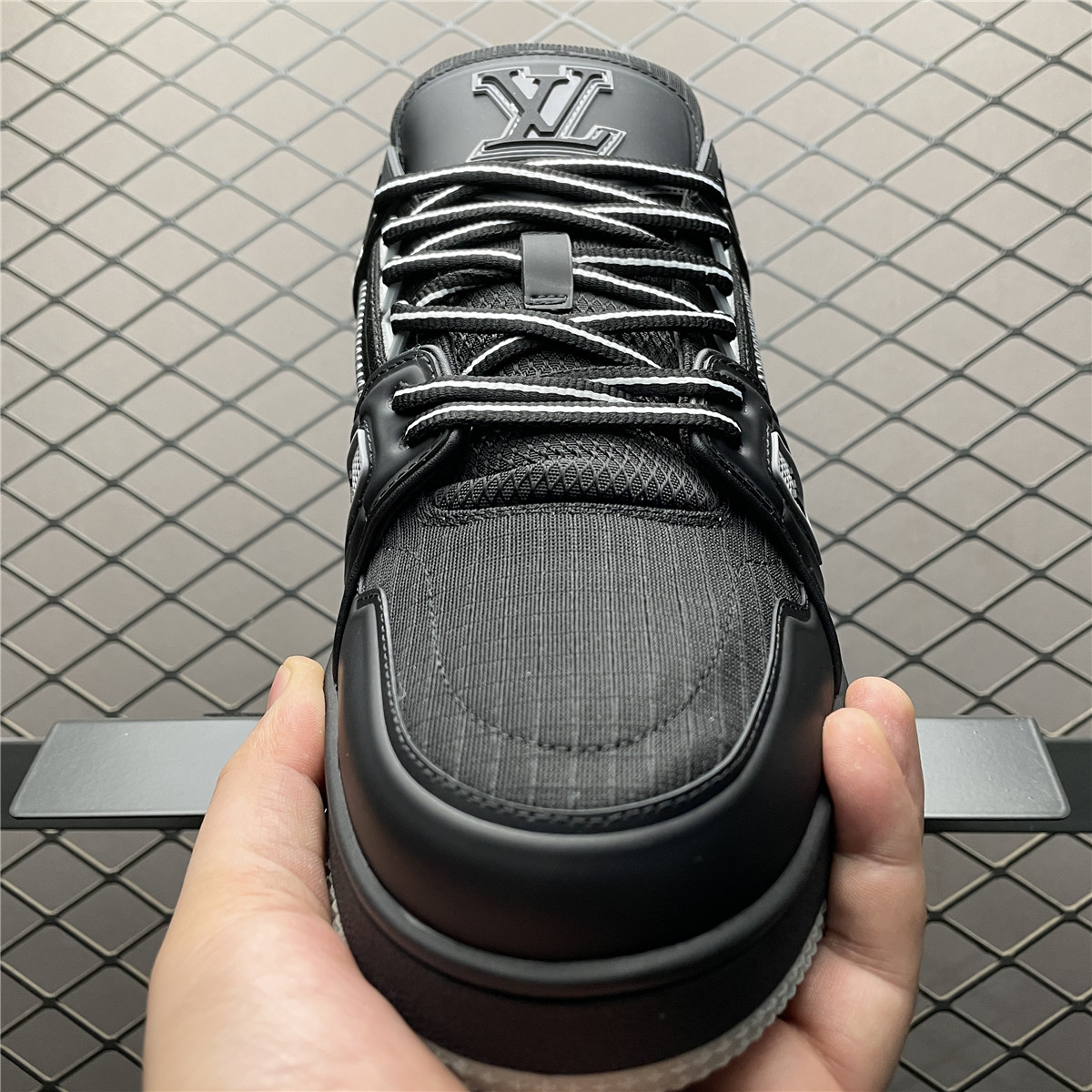 Replica LV Shoe  Louis Vuitton LV Trainer All Black