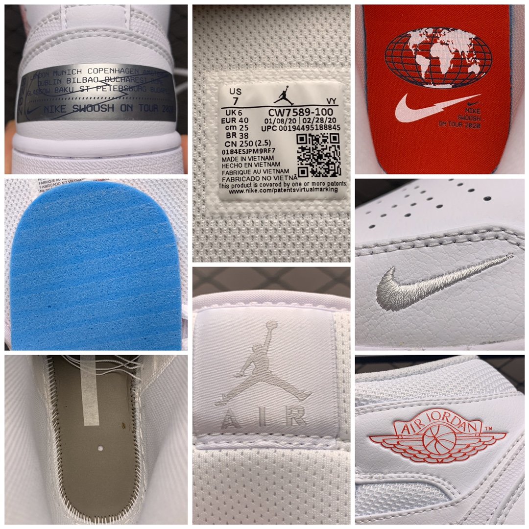 Replica Air Jordan Shoe Air Jordan 1 Mid AJ1 CW7589-100 40-46