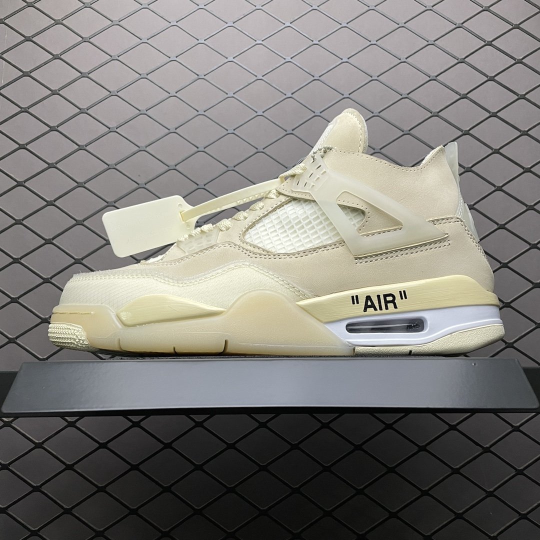 Replica OFF White Shoe Off-White x Air Jordan 4 RetroSail AJ4 CV9388-100 40-47.5