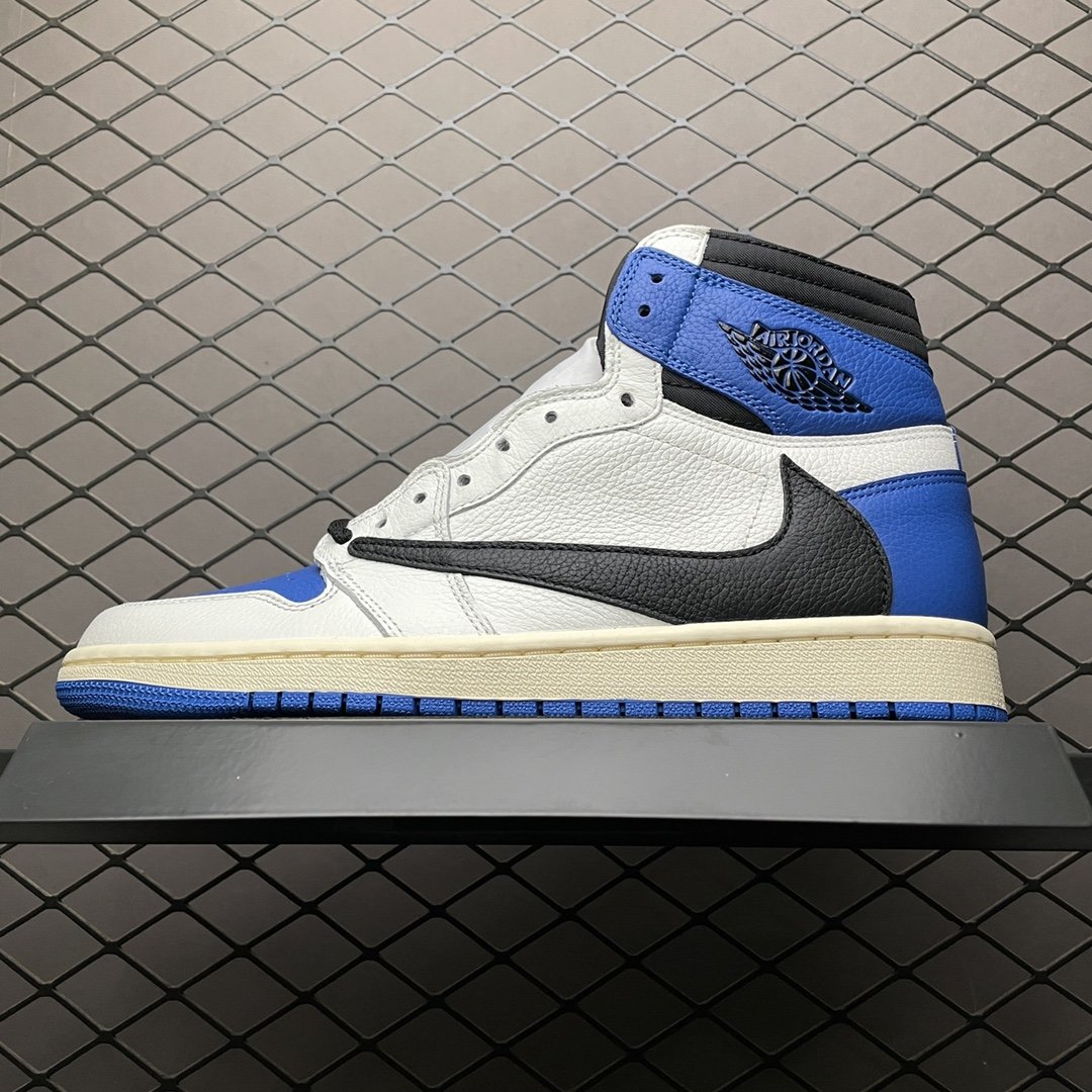 Replica Travis Scott Shoe Fragment x Travis Scott x Air Jordan 1Military Blue TSDH322