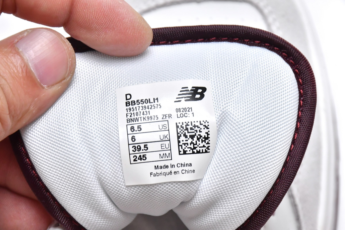 Replica New Balance Shoe BB550LI1 New Balance 550 Burgundy