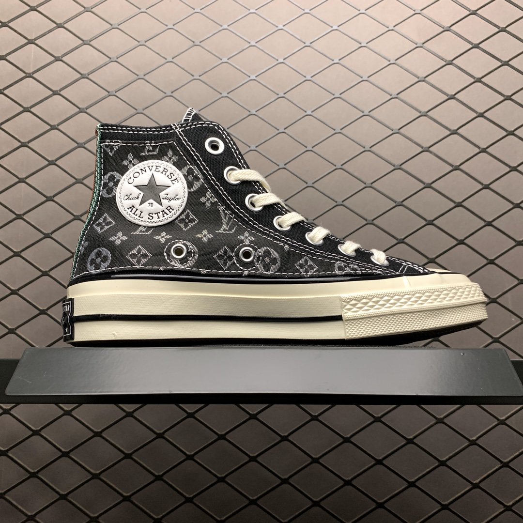 Replica Louis Vuitton Shoe Converse Chuck 1970S Hi LV Black Size 35-44