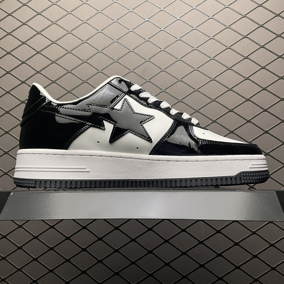 Replica Bape Shoe Bape Sta To Low Black White Size 40-4547IFOU3