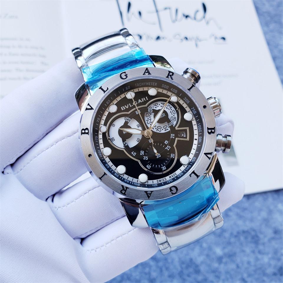 Replica BVLGARI 904l Stainless Steel Quartz Watch 45MM