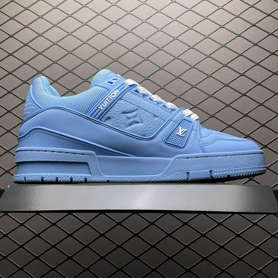 Replica Louis Vuitton Shoe Louis Vuitton LV Trainer Size 35-45 Blue