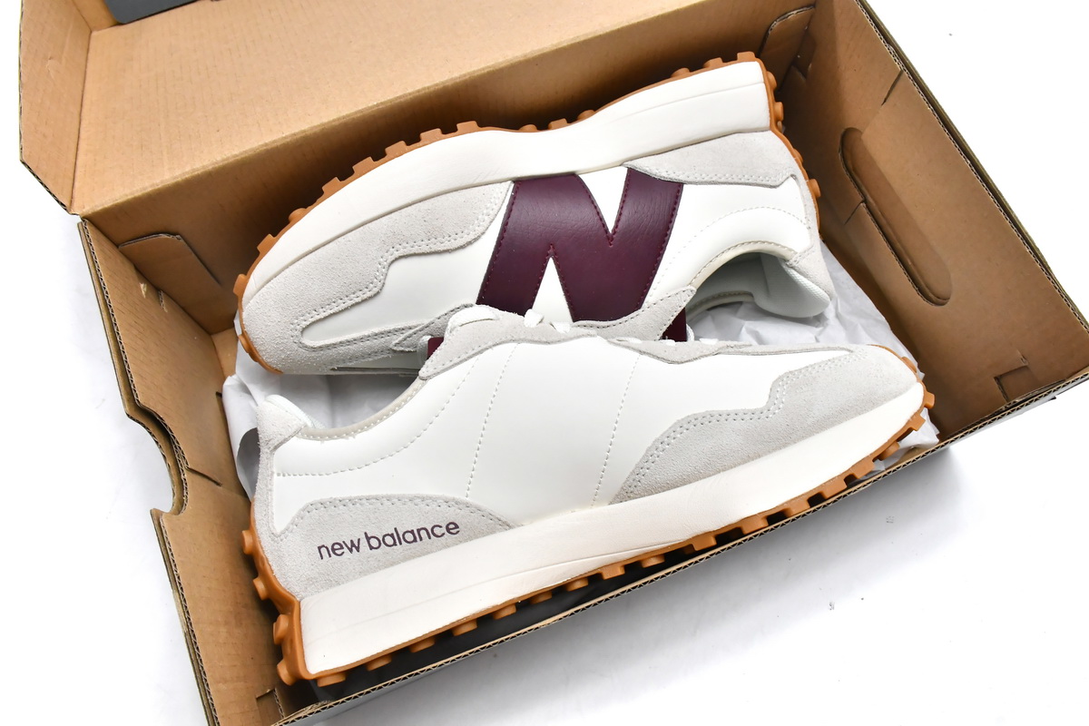 Replica New Balance Shoe WS327KA New Balance 327 White Dark Red