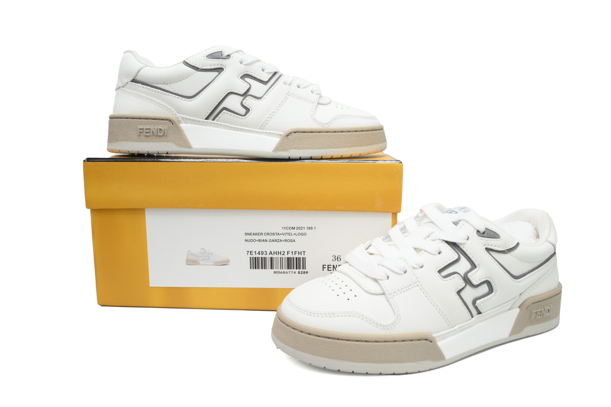 Replica Fendi Shoe Fendi Match White Silver