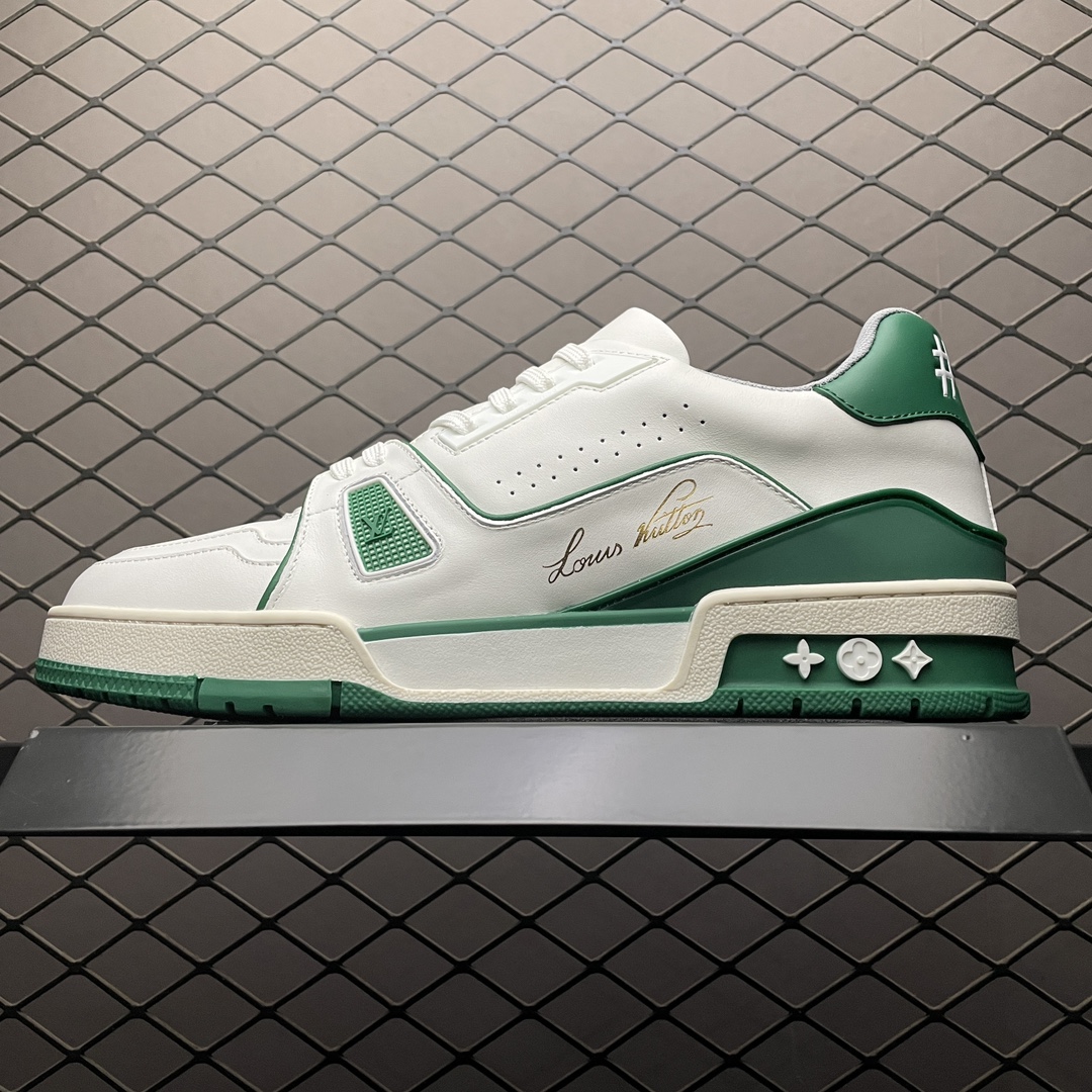 Replica Louis Vuitton Shoe Louis Vuitton LV Trainer Size 38-45 WhiteGreen