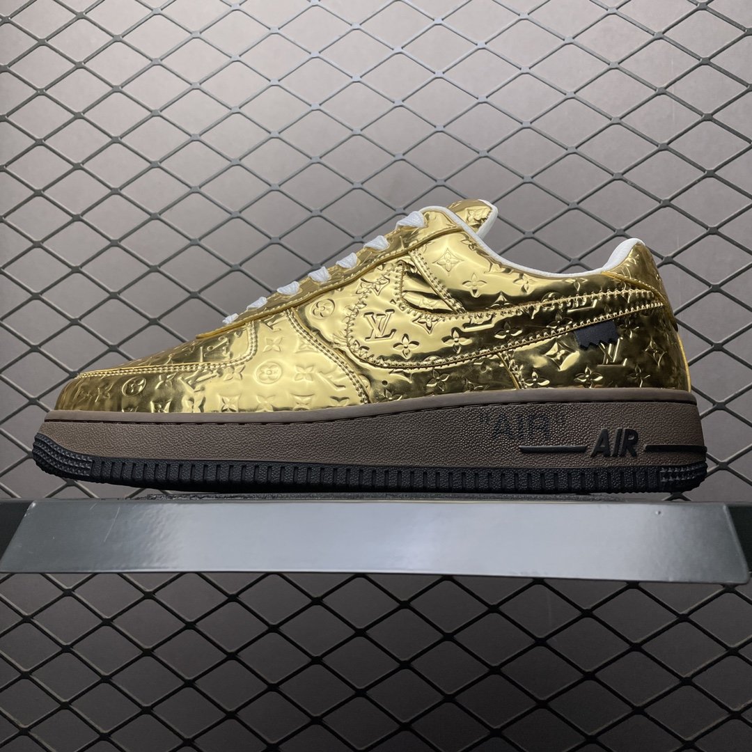 Replica Louis Vuitton Shoe Louis Vuitton x Nike Air Force Gold Size 38-45 65PHIO53