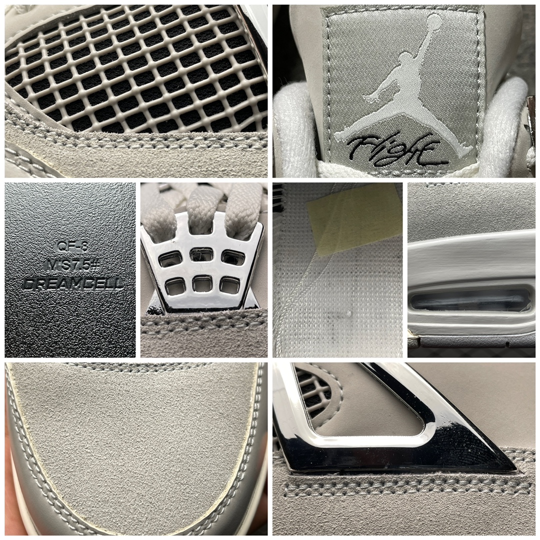 Replica Air Jordan Shoe UP Air Jordan 4 Retro Light Iron Ore AJ4 AQ9129-001 Size 40-47.5