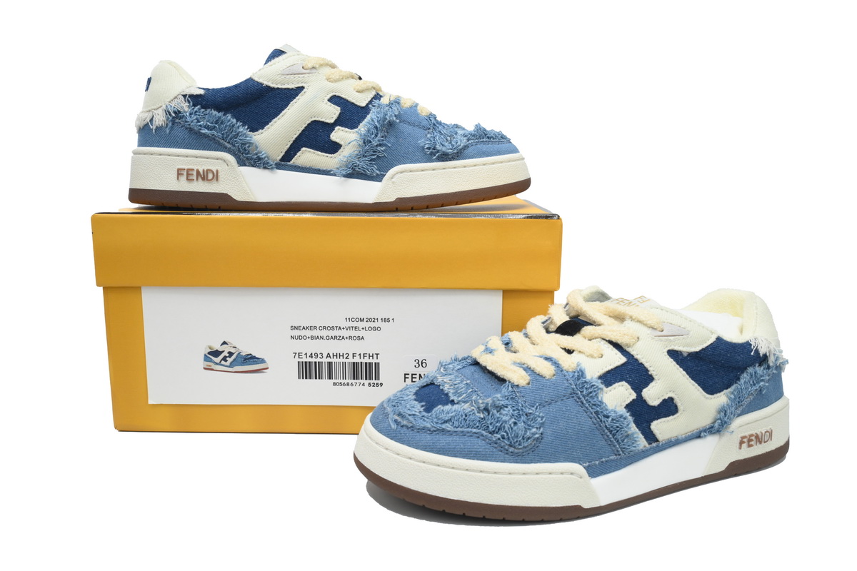 Replica Fendi Shoe Fendi Match Blue Cowboy