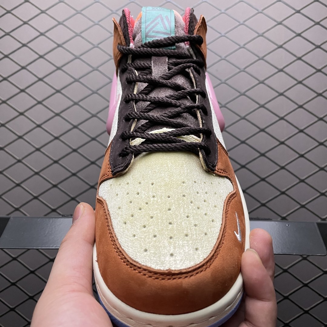 Replica Nike Dunk SB Shoe Social Status x Nike Dunk Mid Chocolate MilkDJ1173-700 SIZE 36-4