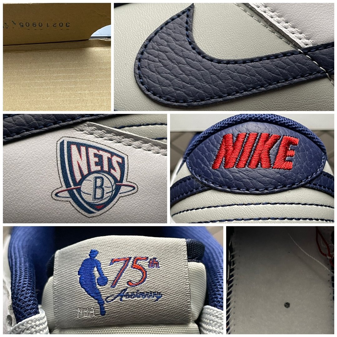 Replica Nike Dunk SB Shoe Nike Dunk Low Brooklyn Nets NBA75 DD3363-001 Size 36-46