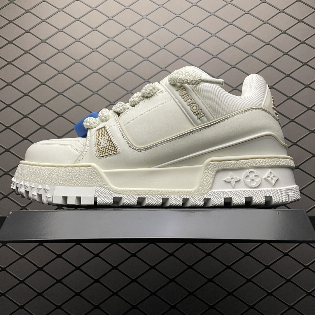 Replica Louis Vuitton Shoe Louis Vuitton LV Trainer Maxi 4-5cm SIZE 35-45 Beige