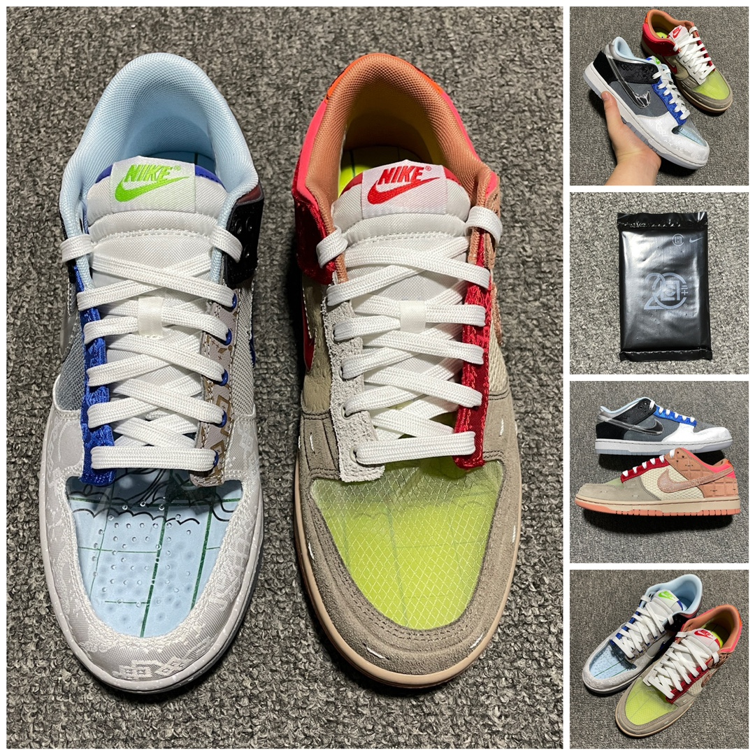 Replica Nike Dunk SB Shoe CLOT x Nike Dunk Low The What FN0316-999 Size 36-47.5